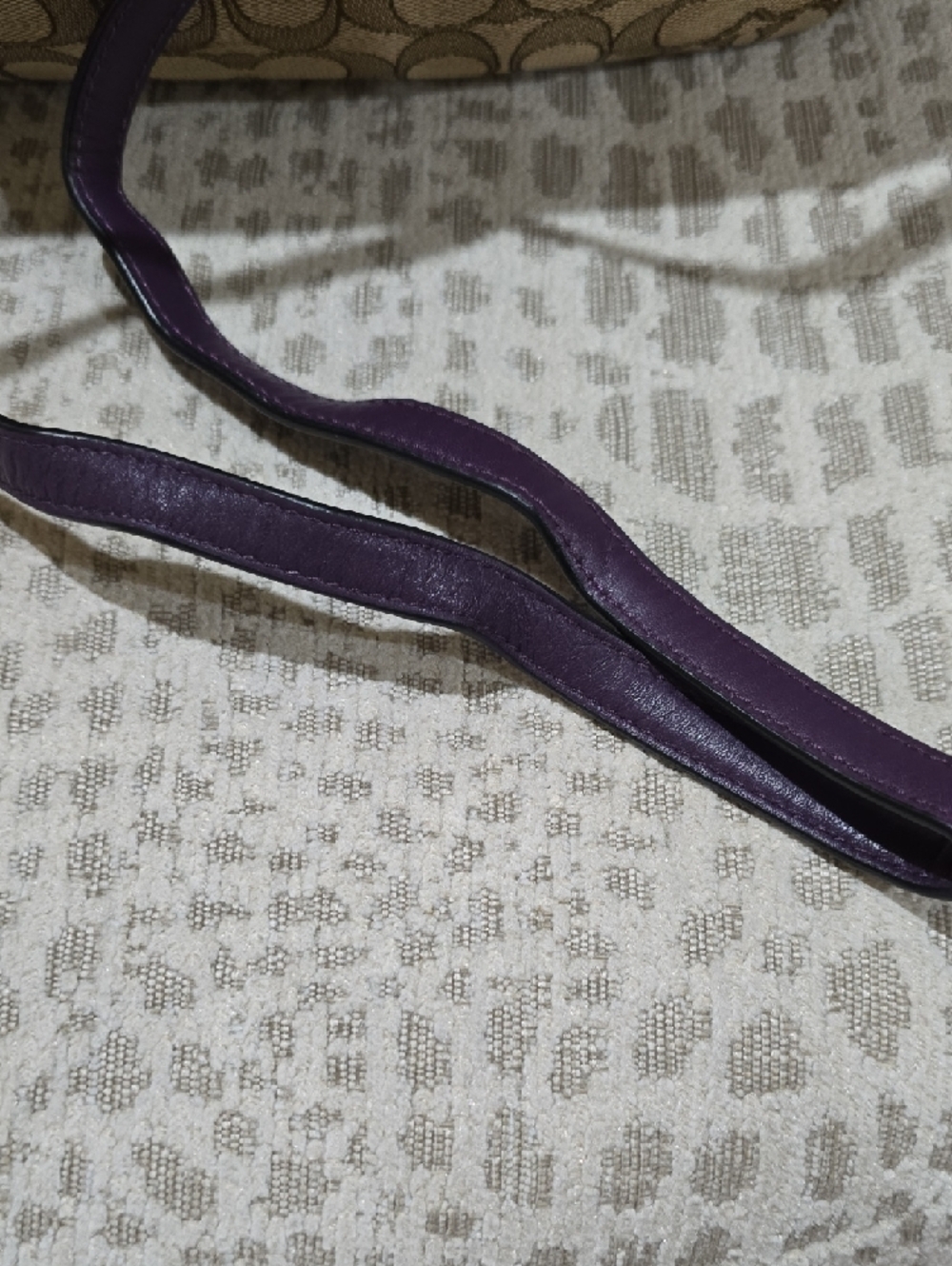 Coach Kelsey Brown Signature Satchel with Purple Leather Accents - Picture 7 of 15